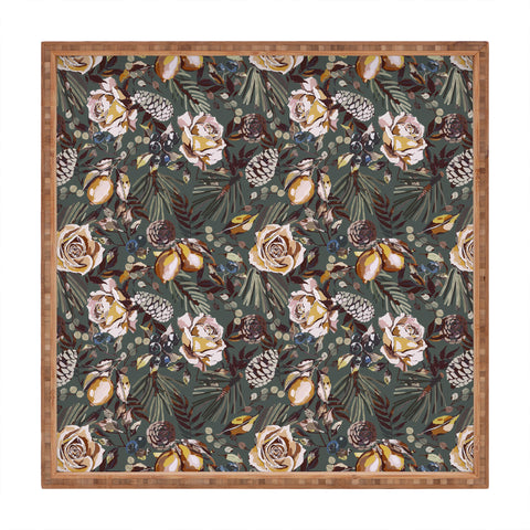 Marta Barragan Camarasa Autumn fall in the garden 3S Square Tray