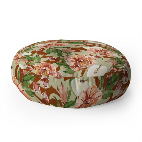 Marta Barragan Camarasa Autumn field tropical F Floor Pillow Round