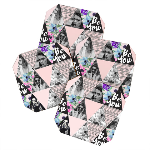 Marta Barragan Camarasa Be you triangles Coaster Set