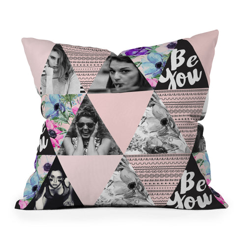 Marta Barragan Camarasa Be you triangles Outdoor Throw Pillow
