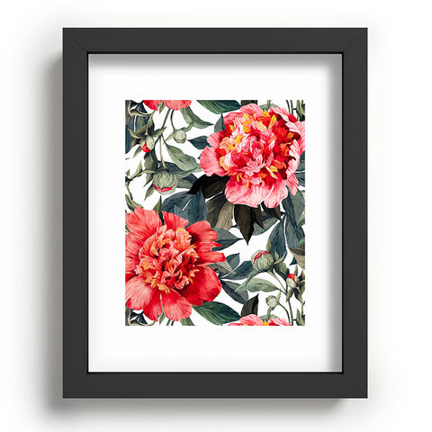 Marta Barragan Camarasa Big red watercolor flowers Recessed Framing Rectangle
