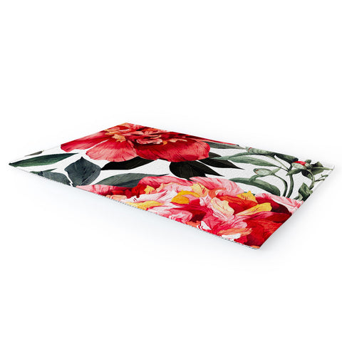 Marta Barragan Camarasa Big red watercolor flowers Area Rug