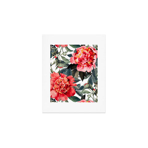 Marta Barragan Camarasa Big red watercolor flowers Art Print