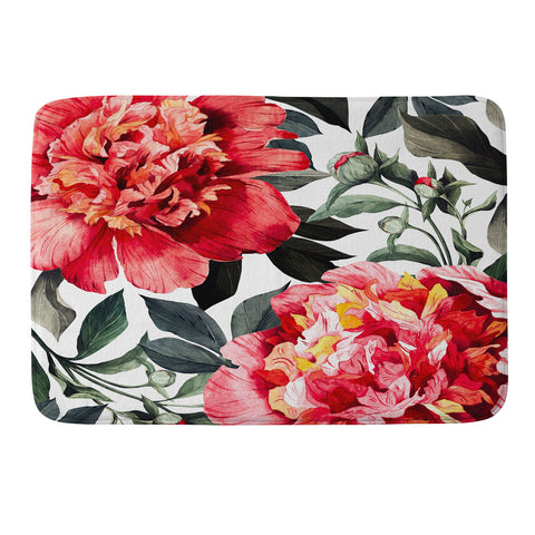 Marta Barragan Camarasa Big red watercolor flowers Memory Foam Bath Mat