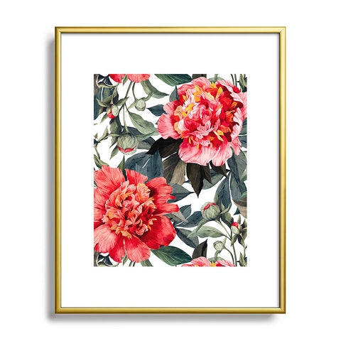 Marta Barragan Camarasa Big red watercolor flowers Metal Framed Art Print