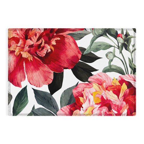 Marta Barragan Camarasa Big red watercolor flowers Outdoor Rug