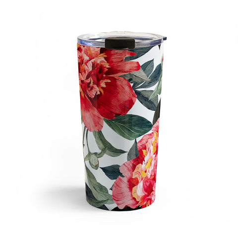 Marta Barragan Camarasa Big red watercolor flowers Travel Mug