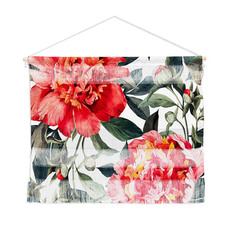 Marta Barragan Camarasa Big red watercolor flowers Wall Hanging Landscape