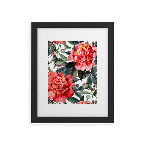 Marta Barragan Camarasa Big red watercolor flowers Framed Art Print