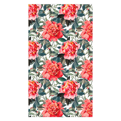 Marta Barragan Camarasa Big red watercolor flowers Tablecloth