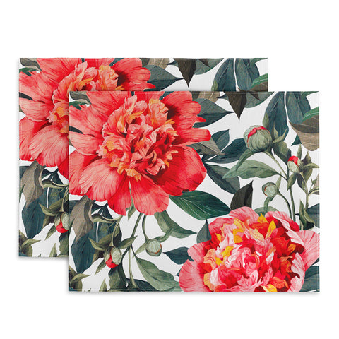 Marta Barragan Camarasa Big red watercolor flowers Placemat
