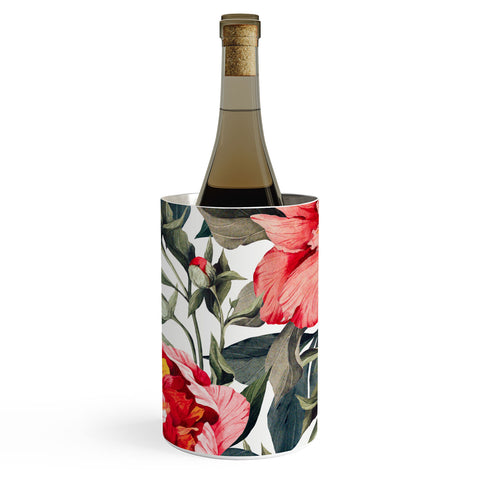 Marta Barragan Camarasa Big red watercolor flowers Wine Chiller