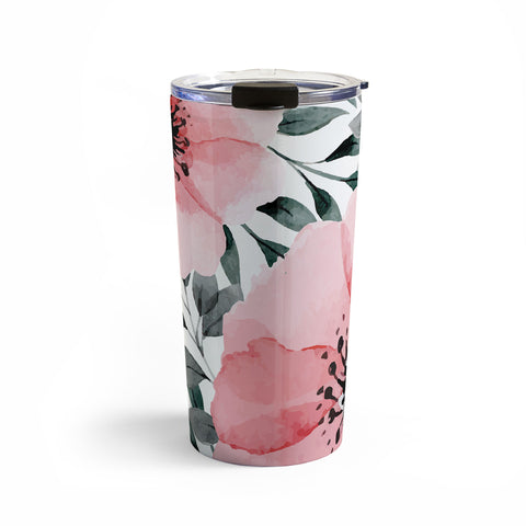 Marta Barragan Camarasa Big Watercolor Flowers Travel Mug
