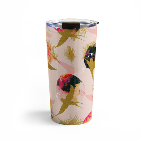 Marta Barragan Camarasa Bird flying with sunset and feathers Travel Mug