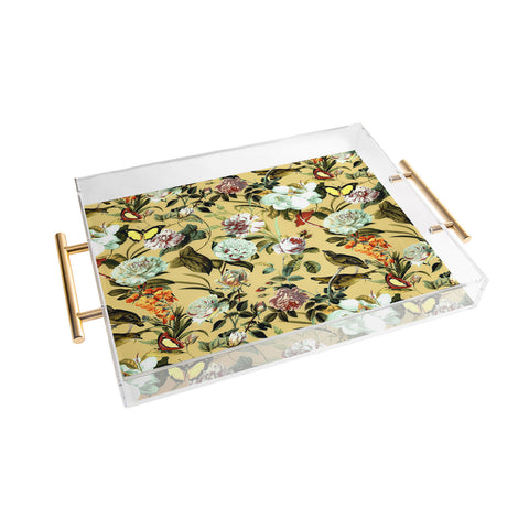 Marta Barragan Camarasa Birds in floral bouquets Acrylic Tray