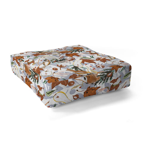 Marta Barragan Camarasa Birds meadow autumnal D Floor Pillow Square