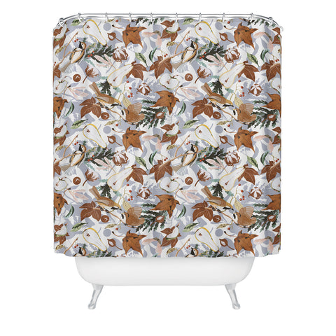 Marta Barragan Camarasa Birds meadow autumnal D Shower Curtain