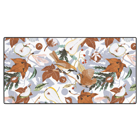 Marta Barragan Camarasa Birds meadow autumnal D Desk Mat