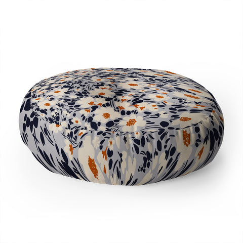 Marta Barragan Camarasa Blossom garden distortion Floor Pillow Round