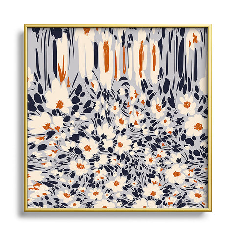 Marta Barragan Camarasa Blossom garden distortion Square Metal Framed Art Print