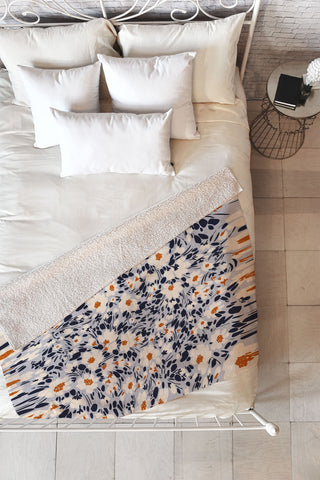 Marta Barragan Camarasa Blossom garden distortion Fleece Throw Blanket