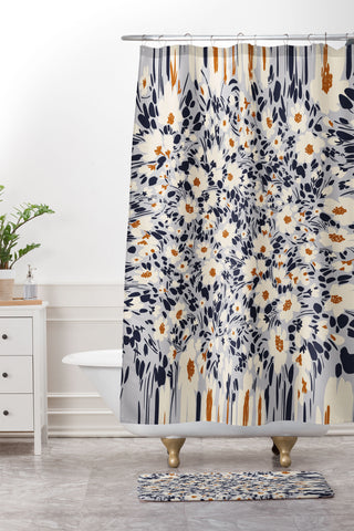 Marta Barragan Camarasa Blossom garden distortion Shower Curtain And Mat