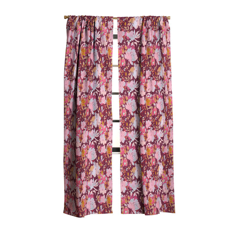 Marta Barragan Camarasa Blossoming Burgundy Fall Blackout Window Curtain