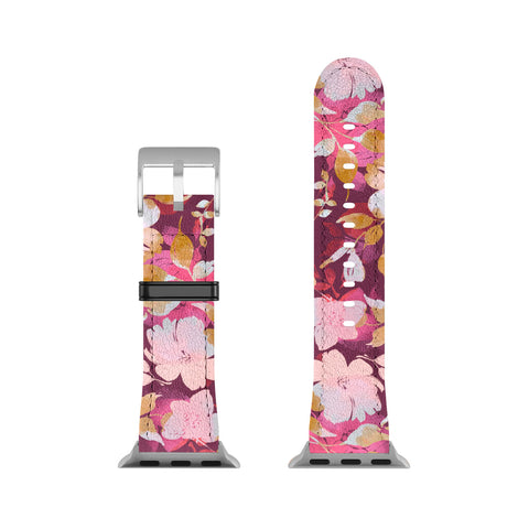 Marta Barragan Camarasa Blossoming Burgundy Fall Apple Watch Band