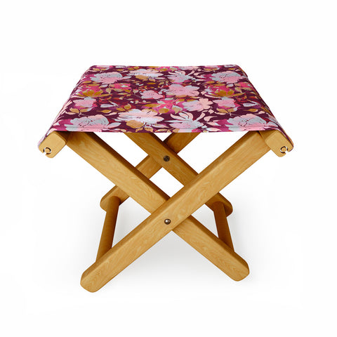 Marta Barragan Camarasa Blossoming Burgundy Fall Folding Stool