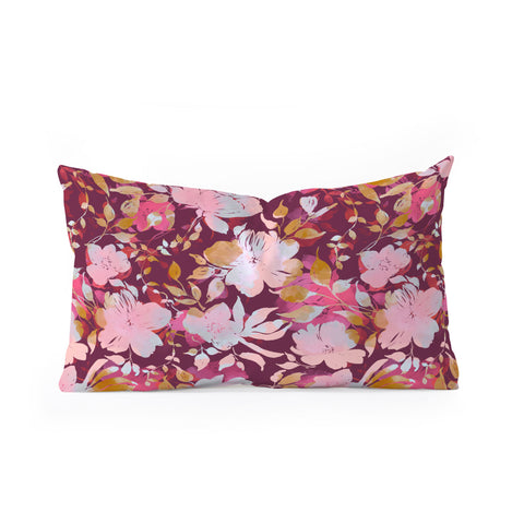 Marta Barragan Camarasa Blossoming Burgundy Fall Oblong Throw Pillow