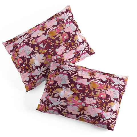 Marta Barragan Camarasa Blossoming Burgundy Fall Pillow Shams