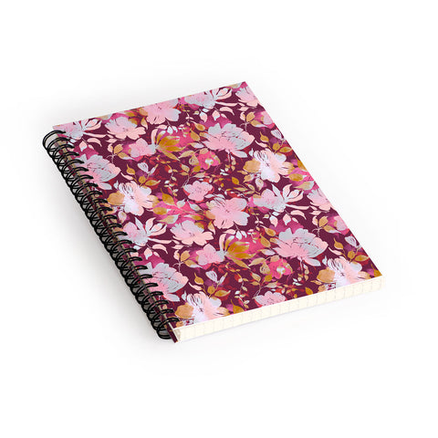Marta Barragan Camarasa Blossoming Burgundy Fall Spiral Notebook