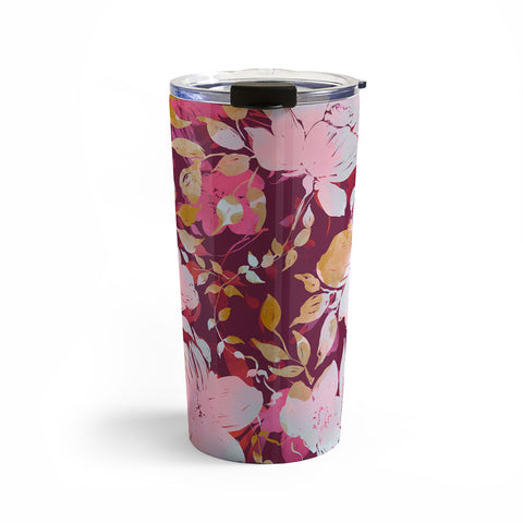 Marta Barragan Camarasa Blossoming Burgundy Fall Travel Mug