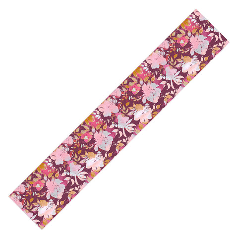 Marta Barragan Camarasa Blossoming Burgundy Fall Table Runner