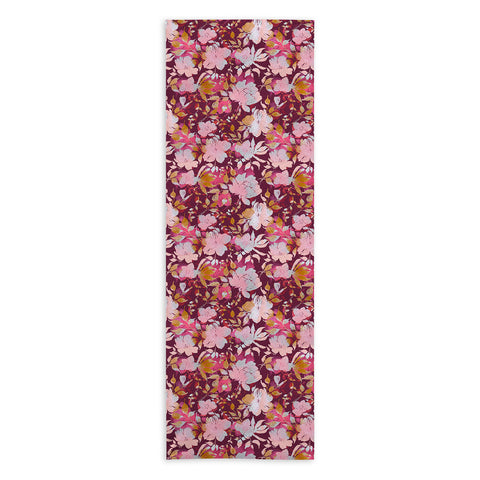 Marta Barragan Camarasa Blossoming Burgundy Fall Yoga Towel