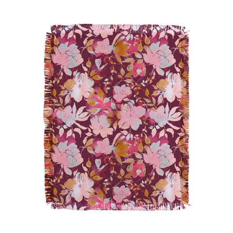 Marta Barragan Camarasa Blossoming Burgundy Fall Throw Blanket