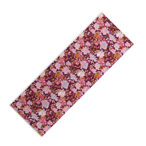 Marta Barragan Camarasa Blossoming Burgundy Fall Yoga Mat
