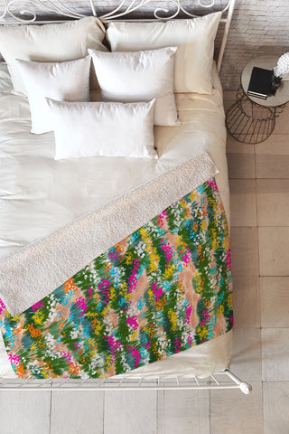 Marta Barragan Camarasa Blossoming Field Fleece Throw Blanket