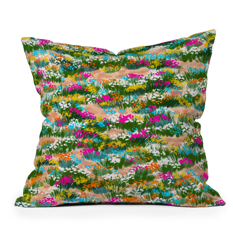 Marta Barragan Camarasa Blossoming Field Outdoor Throw Pillow
