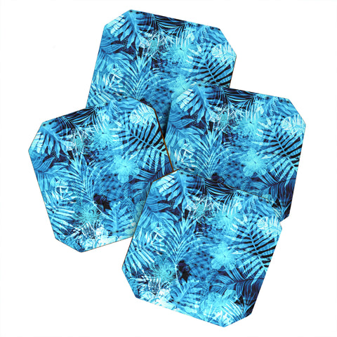 Marta Barragan Camarasa Blue tropical jungle Coaster Set