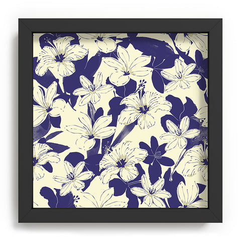Marta Barragan Camarasa Blue white flower garden Recessed Framing Square