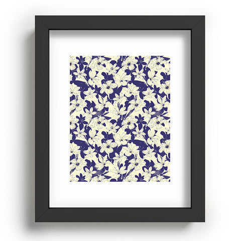 Marta Barragan Camarasa Blue white flower garden Recessed Framing Rectangle