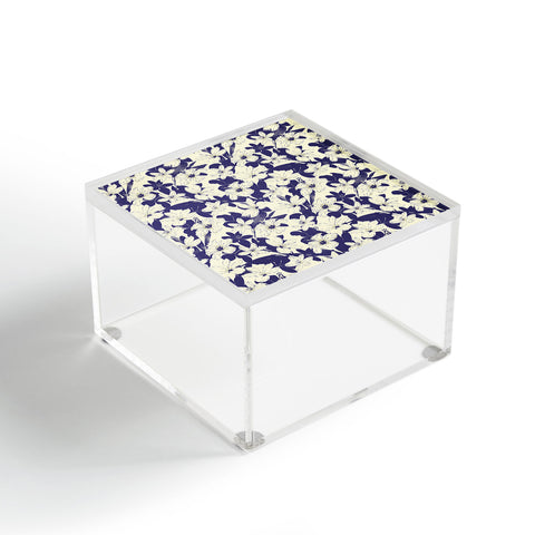 Marta Barragan Camarasa Blue white flower garden Acrylic Box