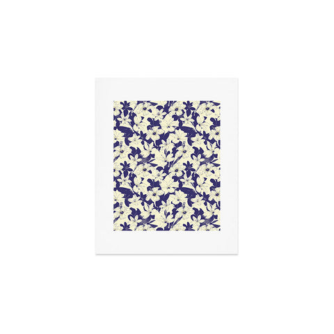 Marta Barragan Camarasa Blue white flower garden Art Print