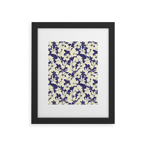 Marta Barragan Camarasa Blue white flower garden Framed Art Print