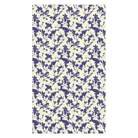 Marta Barragan Camarasa Blue white flower garden Tablecloth