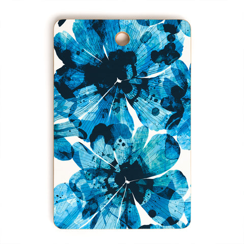 Marta Barragan Camarasa Blueish flowery brushstrokes Cutting Board Rectangle