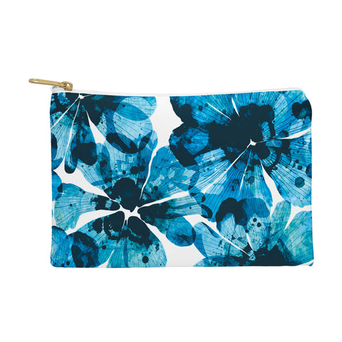 Marta Barragan Camarasa Blueish flowery brushstrokes Pouch