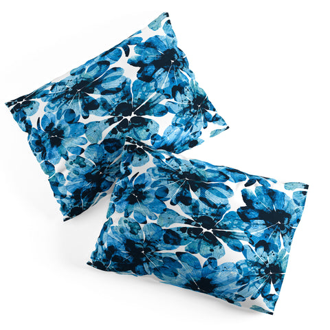 Marta Barragan Camarasa Blueish flowery brushstrokes Pillow Shams