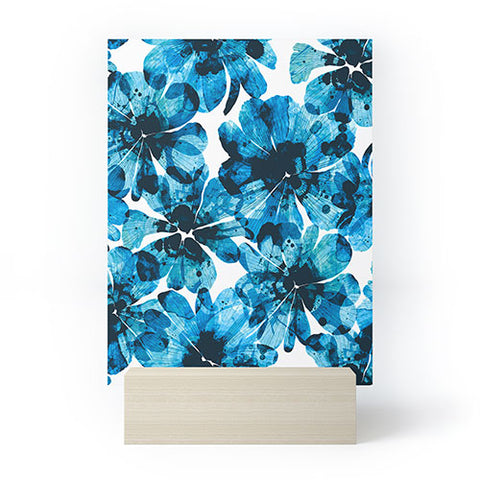 Marta Barragan Camarasa Blueish flowery brushstrokes Mini Art Print